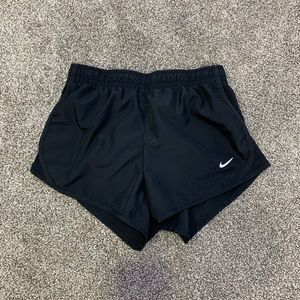 Girls Black Nike running shorts